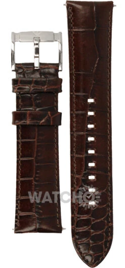 Armani Replacement Watch Strap Brown Leather 22mm For AR2413 With Free Connecting Pins
