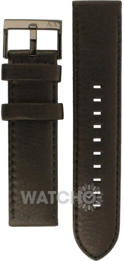 Armani Exchange Replacement Watch Strap For AX2098 Black Genuine Leather With Free Pins