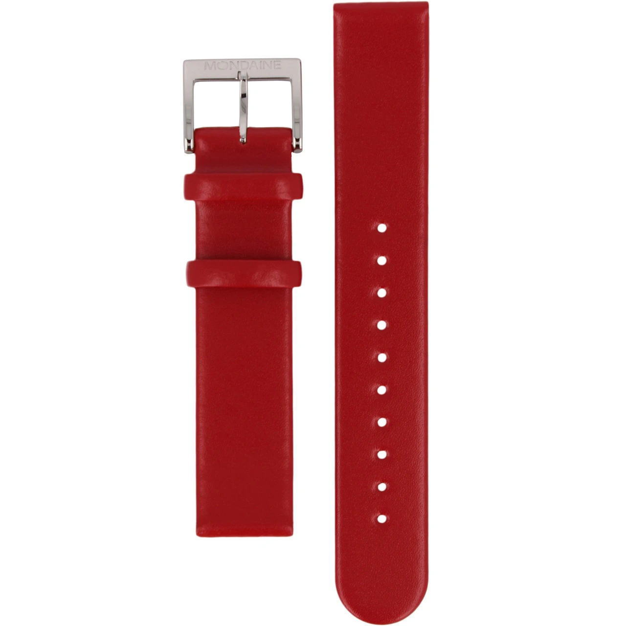 Mondaine Genuine Replacement Watch Strap Red Leather 18mm FE311830Q5 For Evo Watches With Free Pins 2 Mondaine Genuine Replacement Watch Strap Red Leather 18mm FE311830Q5 For Evo Watches With Free Pins - Image 2