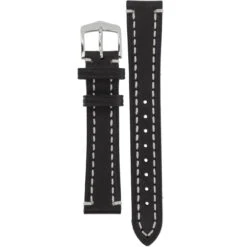 Hirsch Liberty Replacement Watch Strap Black Genuine Textured Leather 18mm With Free Connecting Pins -Lux Jewellery Shop Hirsch Liberty Black 18 1 76511.1441899660
