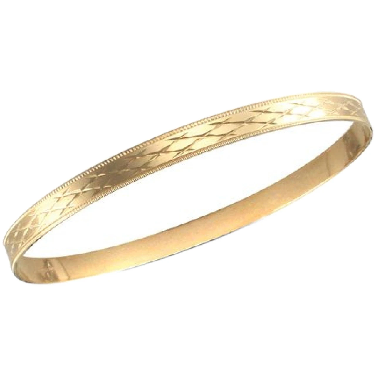 Flat Diamond Cut Solid 9ct Yellow Gold 6mm Medium Weight Slave Bangle P702068 1 Flat Diamond Cut Solid 9ct Yellow Gold 6mm Medium Weight Slave Bangle P702068