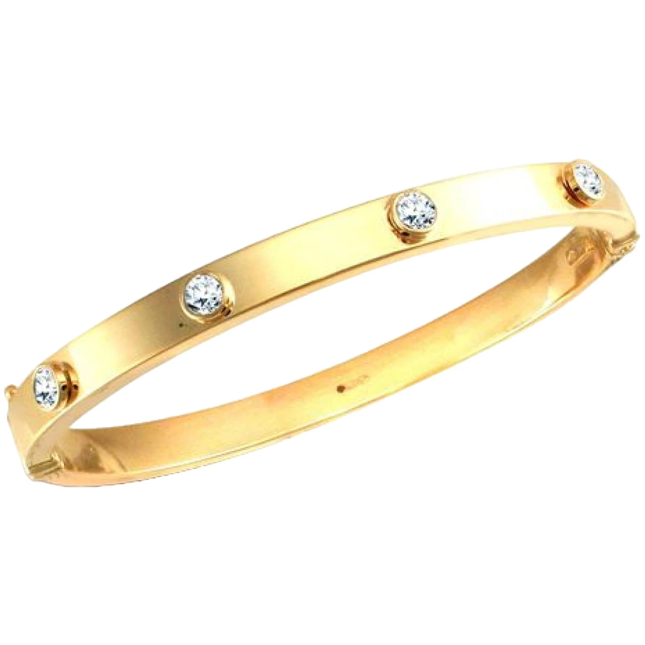 9ct Yellow Gold Rectangular Tubing Cubic Zirconia Stones Hollow Hinged Bangle P702228 1 9ct Yellow Gold Rectangular Tubing Cubic Zirconia Stones Hollow Hinged Bangle P702228
