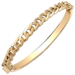 9ct Yellow Curb Link Hollow Bangle P702341