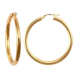 9ct Yellow Gold Polished Round-Tube 35mm Creole Hoops P702-179C