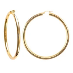 9ct Yellow Gold Polished Round-Tube 57mm Creole Hoops P702-184