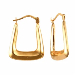 9ct Yellow Gold Polished Handbag Shaped Creole Earrings P702-378