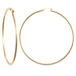 9ct Yellow Gold 2mm Polished Elegant 65mm Creole Hoops P702-391