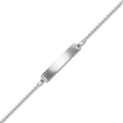 9ct White Gold Children Trace ID Bracelet P702035-C