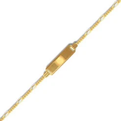 9ct Yellow Gold Fine Figaro ID 7.5inch Bracelet P702037-7.5