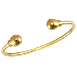 9ct Yellow Gold Solid Hand Finished 2mm Children Baby Medium Weight Torque Bangle P702017