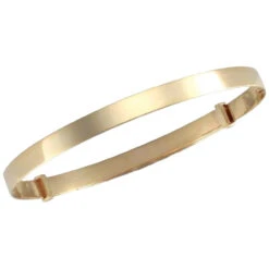9ct Yellow Gold Flat Diamond Cut Solid Gold Children Baby Expanding Bangle P702081