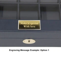 Orbit Navy Blue Leather Personalised Luxury Watch Box For 10 Watches OW202 -Lux Jewellery Shop Orbit Blue Engrave 2 33178.1638374941