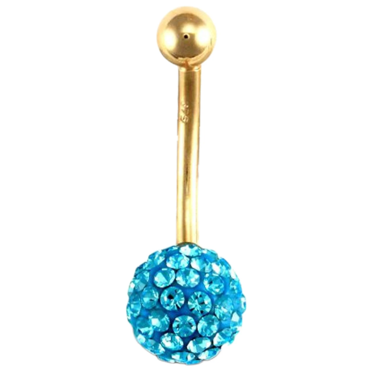 9ct Yellow Gold Baby Blue Crystal Belly Bar P702109 1 9ct Yellow Gold Baby Blue Crystal Belly Bar P702109