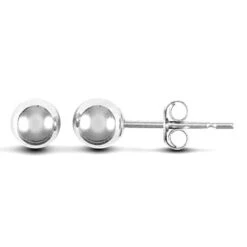9ct White Gold 4mm Polished Bead Stud Earrings P702E9-156