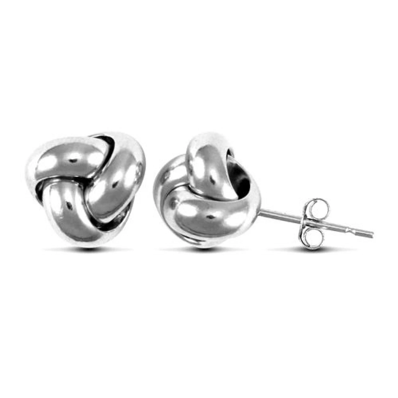 9ct White Gold Knot Stud Earrings P702E9-239 1 9ct White Gold Knot Stud Earrings P702E9-239