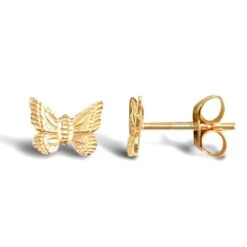 9ct Yellow Gold Butterfly Stud Earrings P702E9-250