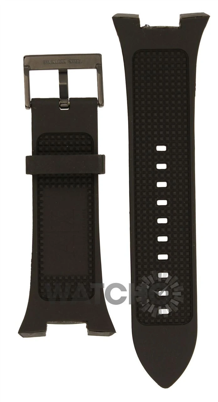Armani Exchange Replacement Watch Strap For AX1050 Black Rubber With Free Connecting Pins 2 Armani Exchange Replacement Watch Strap For AX1050 Black Rubber With Free Connecting Pins - Image 2