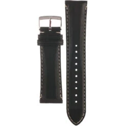 Armani Replacement Watch Strap Black Leather 22mm For AR5328 With Free Connecting Pins