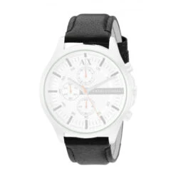 Armani Exchange Replacement Black Leather Strap 22mm For AX2165 With Free Pins