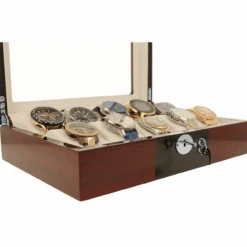 Orbit Red And Black Wooden Luxury Watch Box For 10 Watches With Free Personalisation OW201 -Lux Jewellery Shop first image 22445.1644967521 2